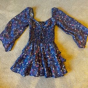 Purple Floral XS Dress